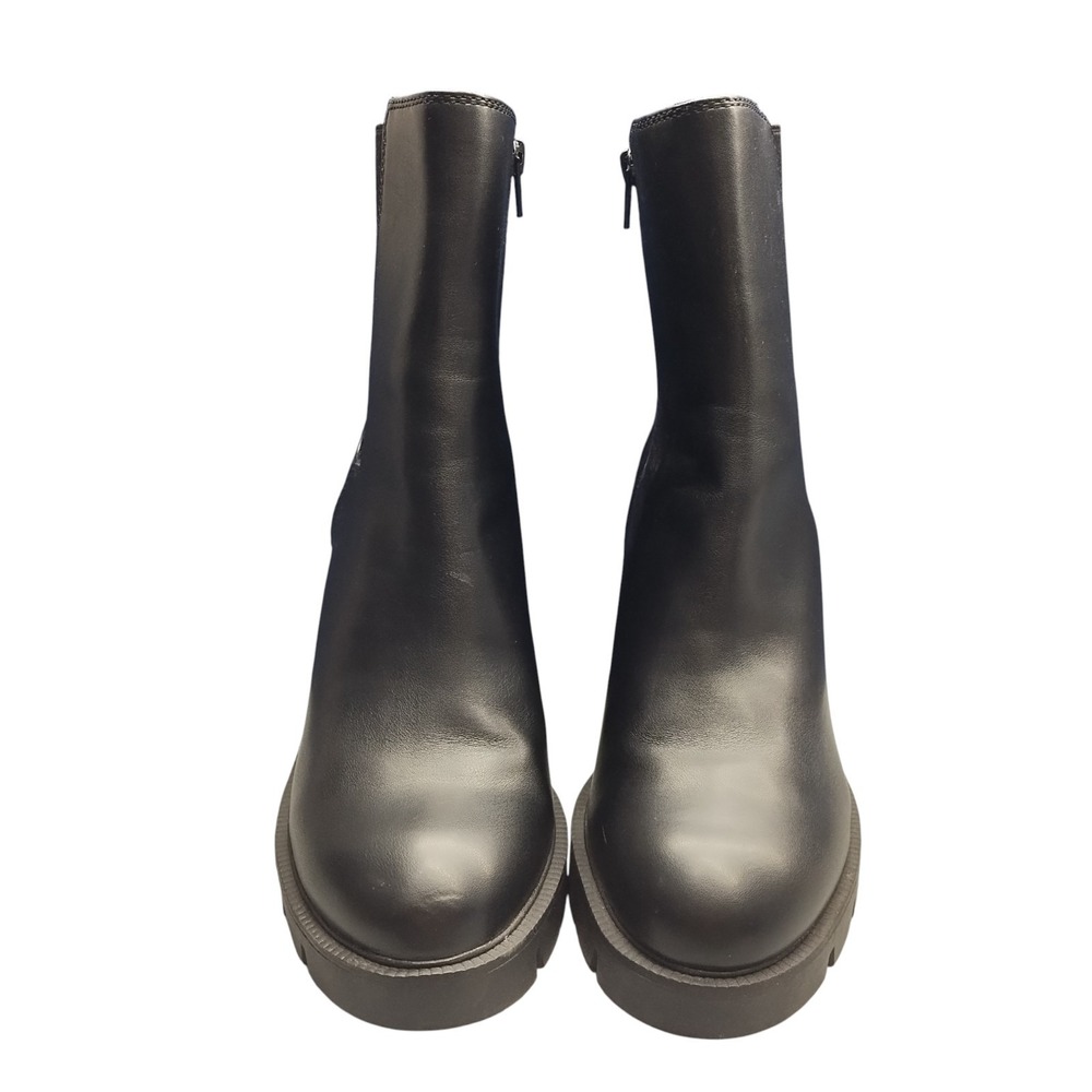 Scoop Sintetico Chelsea Boots Womens US 8.5 Black Lug Sole Round Toe Side Zip